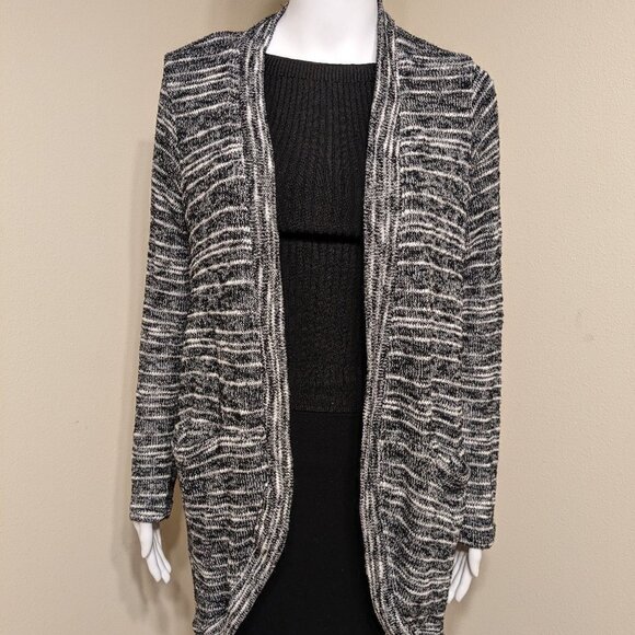 Splendid Black and White Long Cardigan - Picture 1 of 4